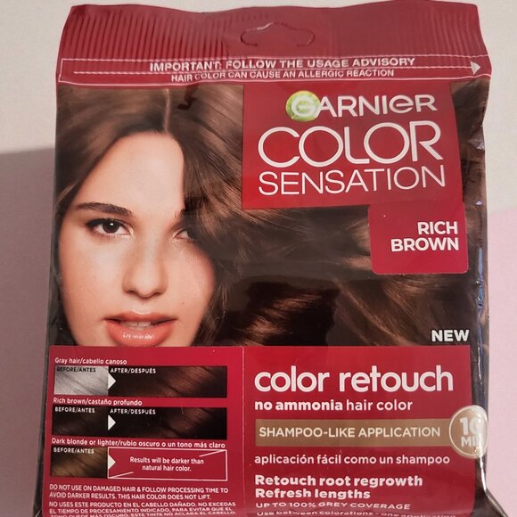GARNIER Women's color retouch root 2 pack (Shampoo like Application -Rich Brown - Picture 2 of 4